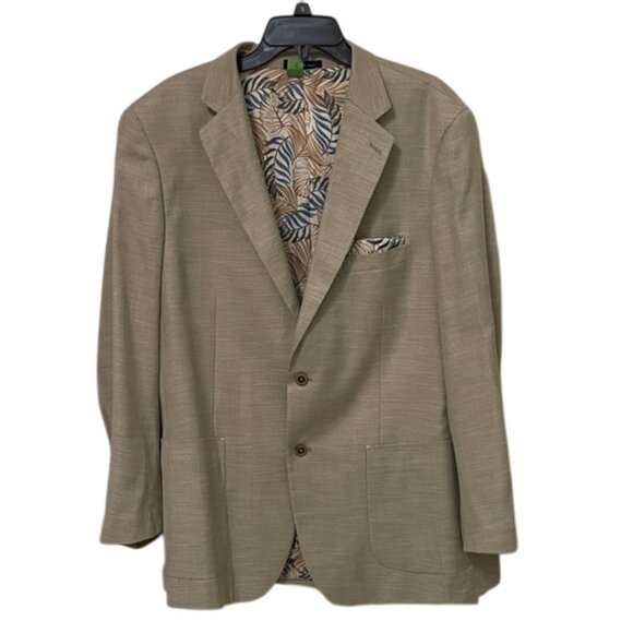 Alan Flusser Tan Blazer Jacket Mens Size Extra Large Career Business - Picture 1 of 11